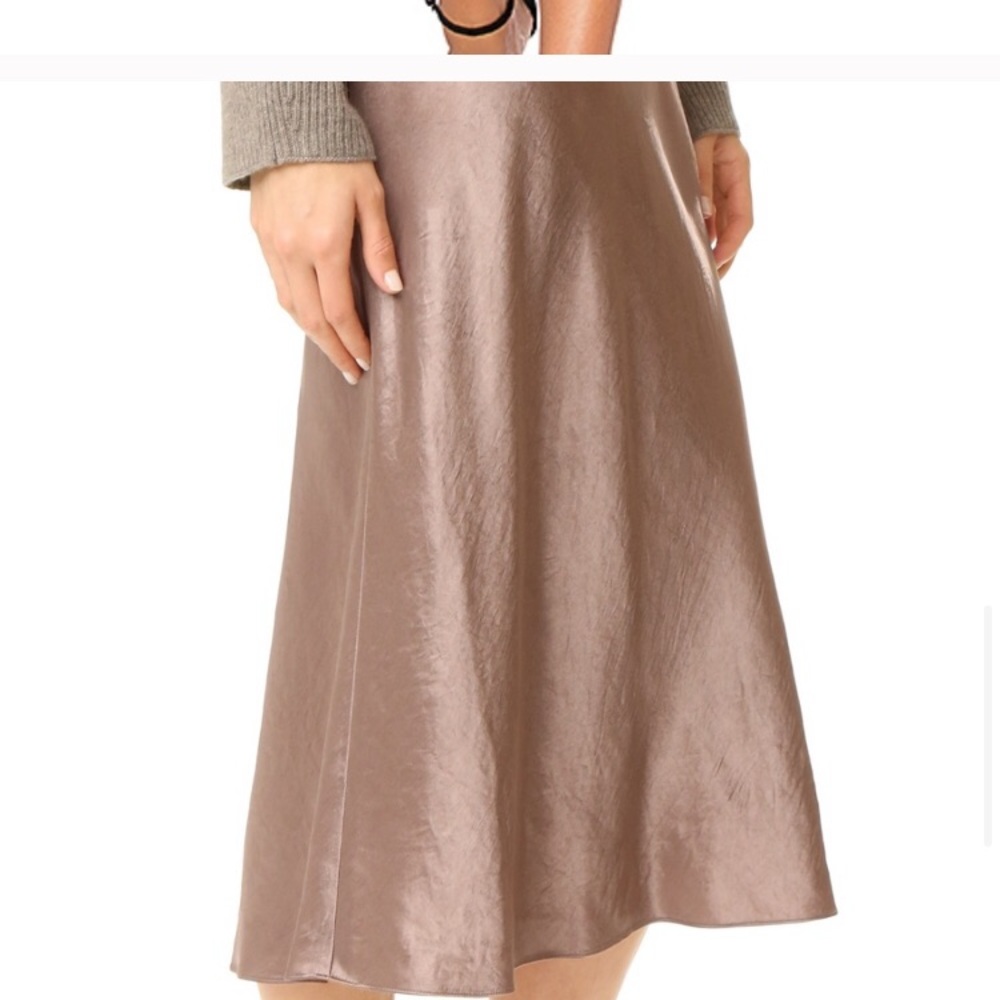 Tan Vince silk skirt